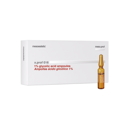 MESOESTETIC x.prof 016 glycolic acid 1% : Soin Exfoliant Doux pour une Peau Lisse et Éclatante | 20 ampoules de 2ml